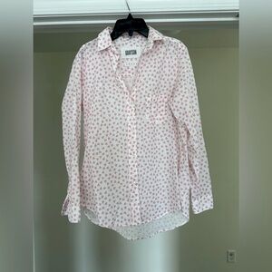 Frank & Eileen Grayson The Hero Pink Heart Button Down Shirt Small